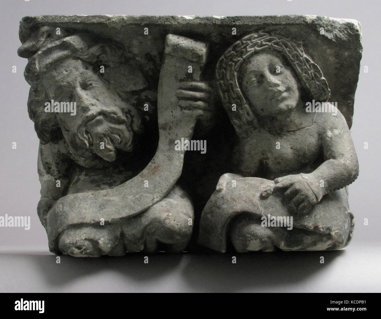 Corbel, Anfang des 15. Jahrhunderts, Deutschen oder Niederländischen, Kalkstein, Gesamt: 15 x 20 1/2 x 12 3/4 in. (38,1 x 52,1 x 32,4 cm Stockfoto