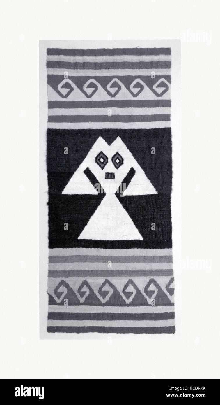 Lendentuch, 12. - 14. Jahrhundert, Peru, Chancay, Camelid Haar, Baumwolle, Länge 14-5/32 in., Textiles-Woven Stockfoto