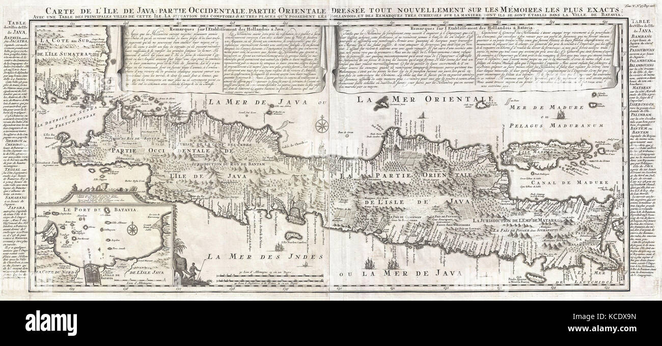 1718, 13007 Karte von Java Stockfoto