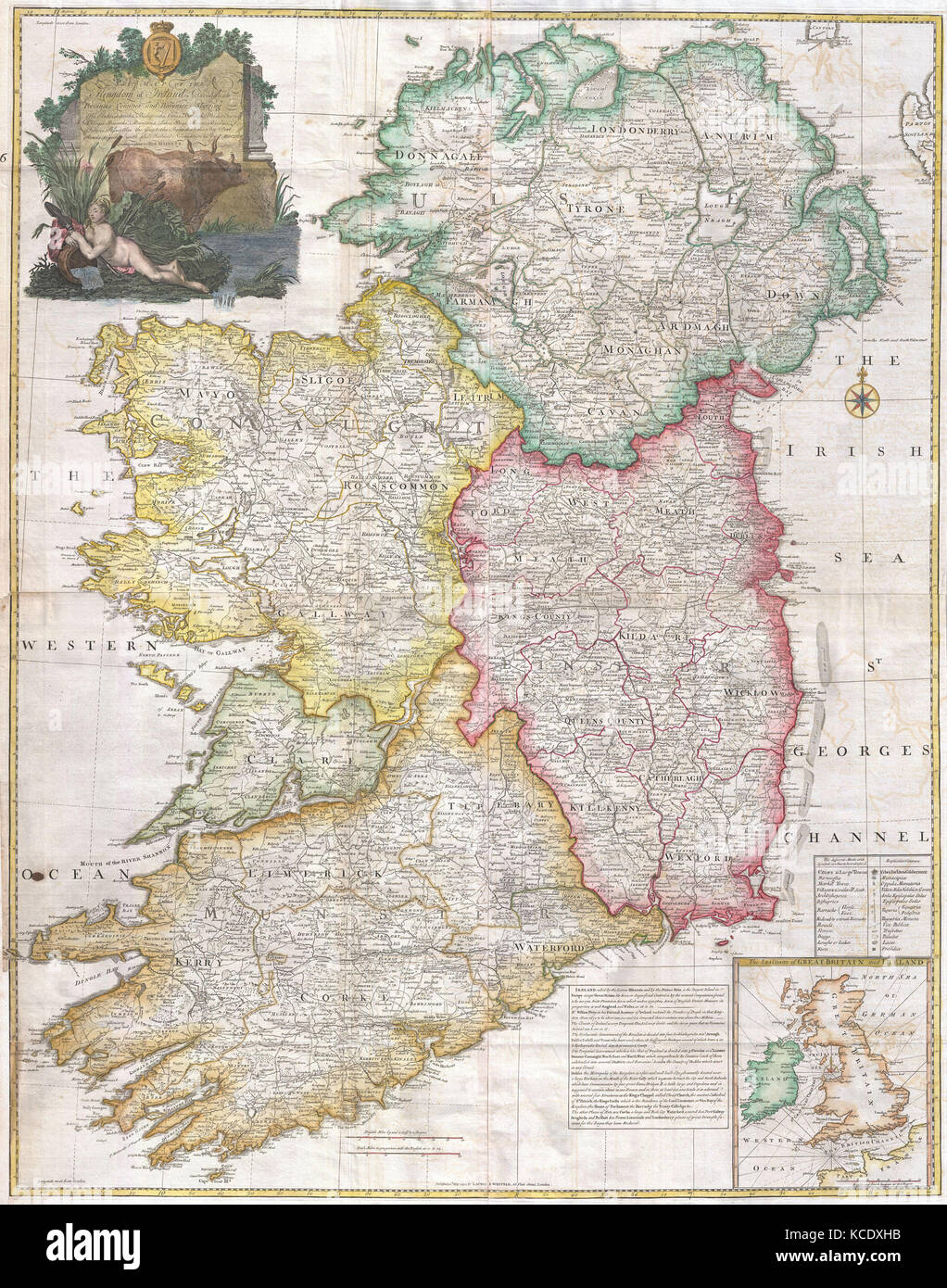 1794, Rocque Landkarte von Irland Stockfoto