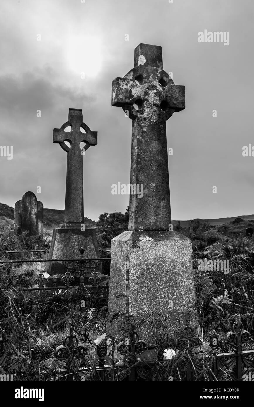 Alte Gräber in Connemara, Irland Stockfoto