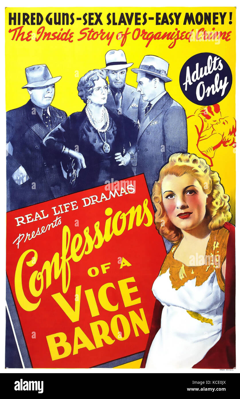 Confessions OF A VICE BARON 1943 Willis Kent Productions Film (alias Skid Row) with Lona Andre at Right Stockfoto