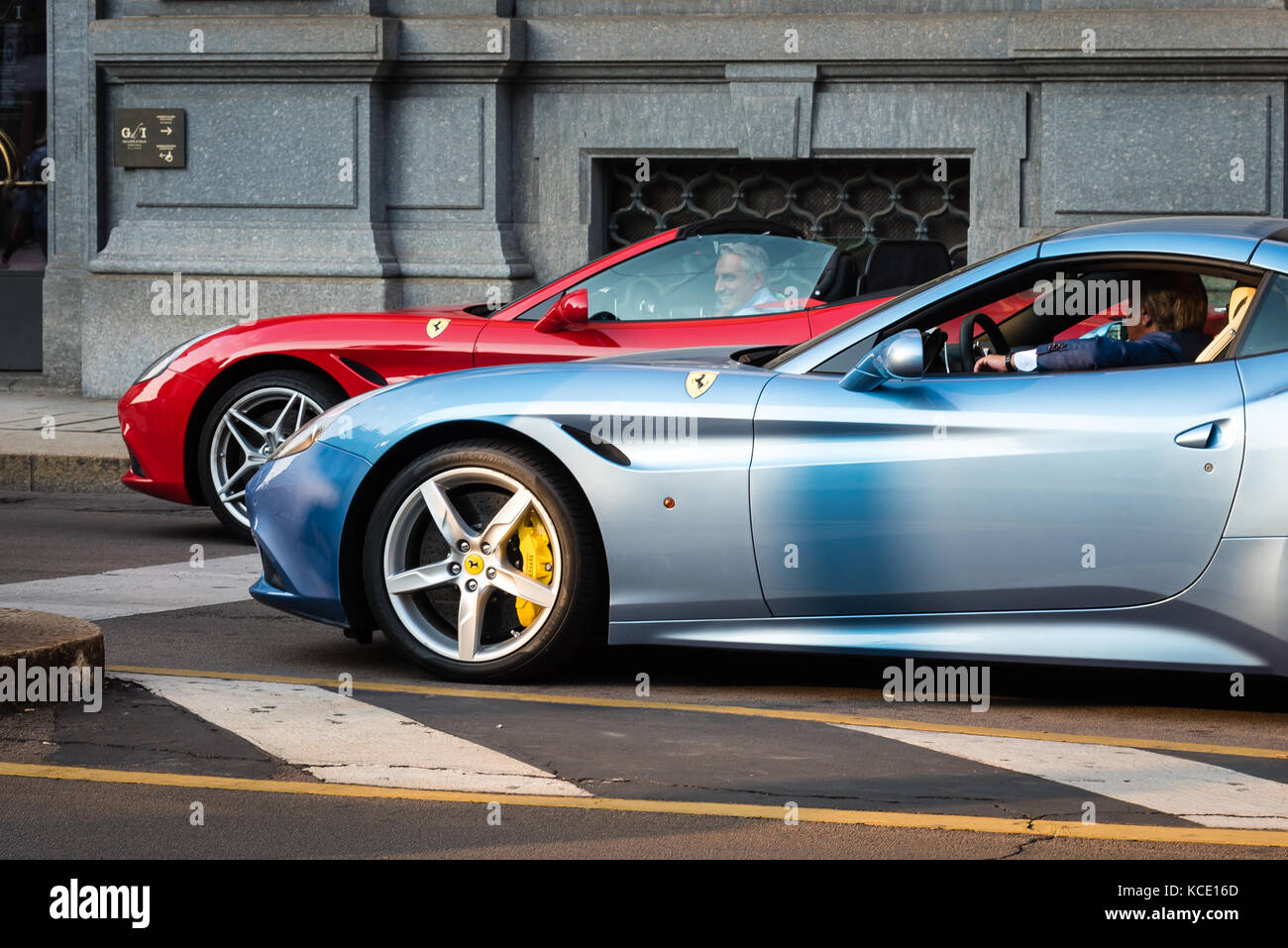 Ferrari in Mailand Stockfoto