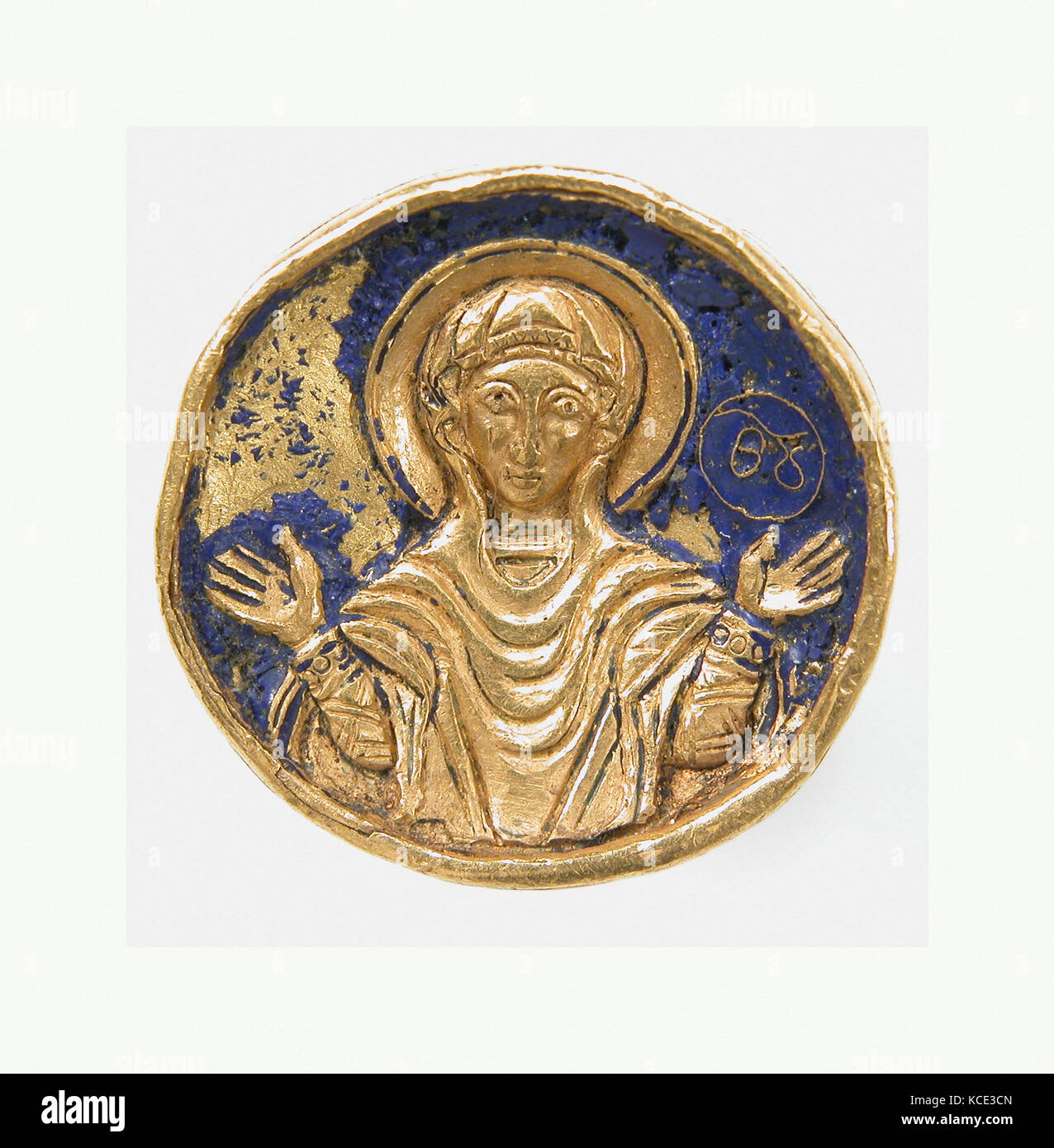 Ring mit Emaille Blende, 19. oder 20. Jahrhundert (12. - 13. Jahrhundert Stil Stockfoto