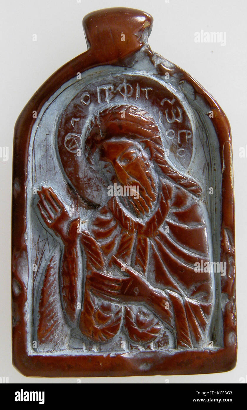 Duplex-einheit für Anhänger mit der Jungfrau Maria und Christus Kind und Johannes, der Vorläufer, 1100 - 1300 Stockfoto