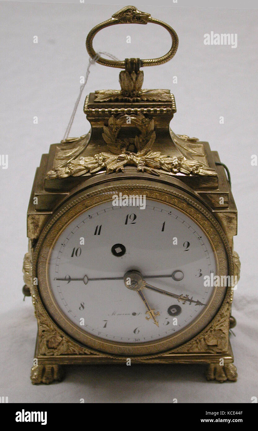 Uhr (Pendule d'officier), die Bewegung durch die Firma Meuron et Companie, Genf und Paris, Ca. 1800 Stockfoto