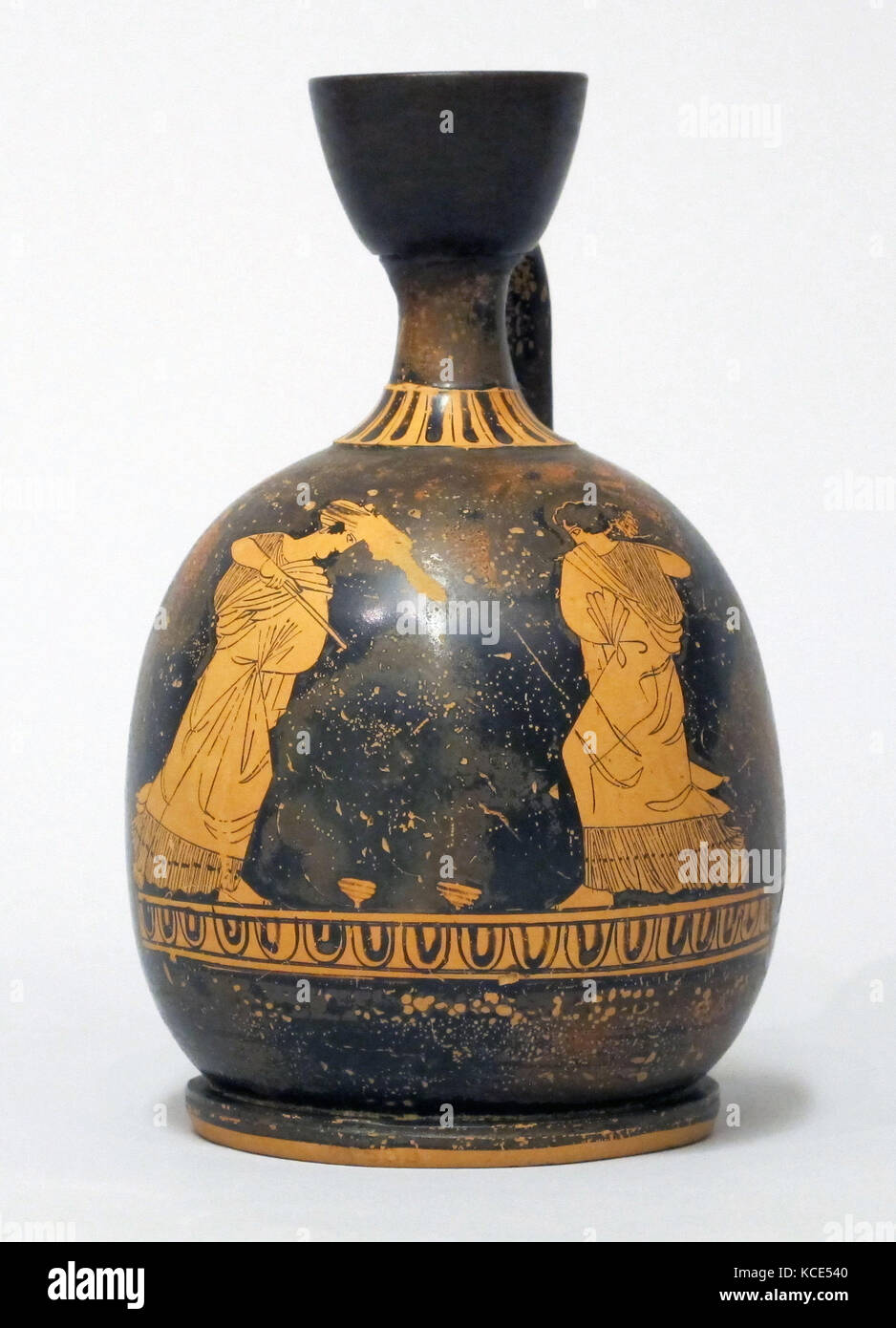 Terrakotta Hocke lekythos (Öl Flasche), Ca. 450 - 430 v. Chr. Stockfoto