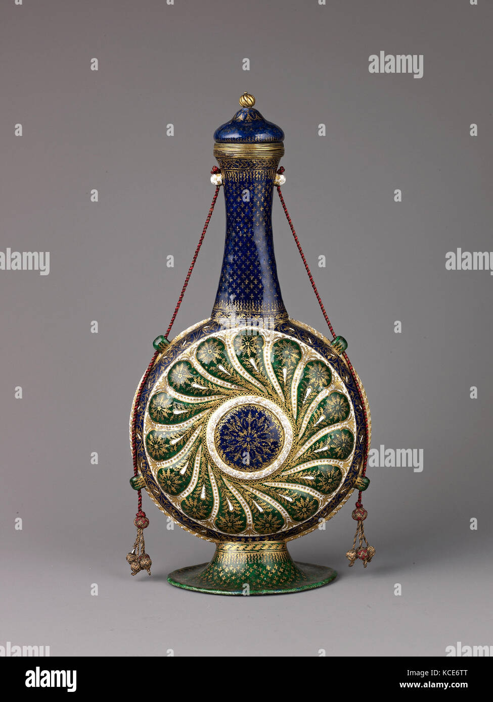 Pilgrim Flasche und Deckel, Ende des 15. oder 16. Jahrhundert ealry Stockfoto