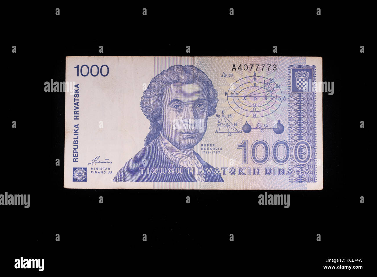 Eine 100 Kuna Banknote von Kroatien Stockfoto