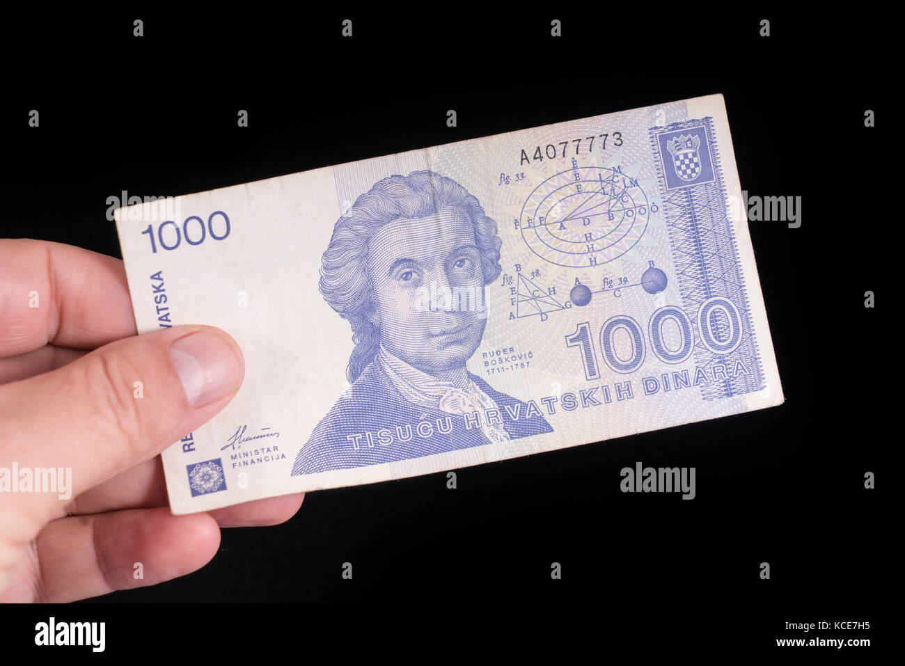Eine kroatische Banknote Stockfoto