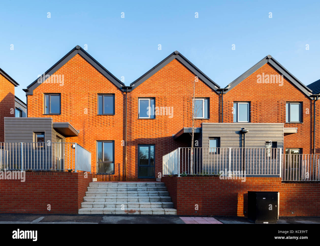 Reihenhaus neue moderne Gehäuse, filton Bristol uk Code für nachhaltigen Wohnungsbau Level 3-Standard bauen. Stockfoto