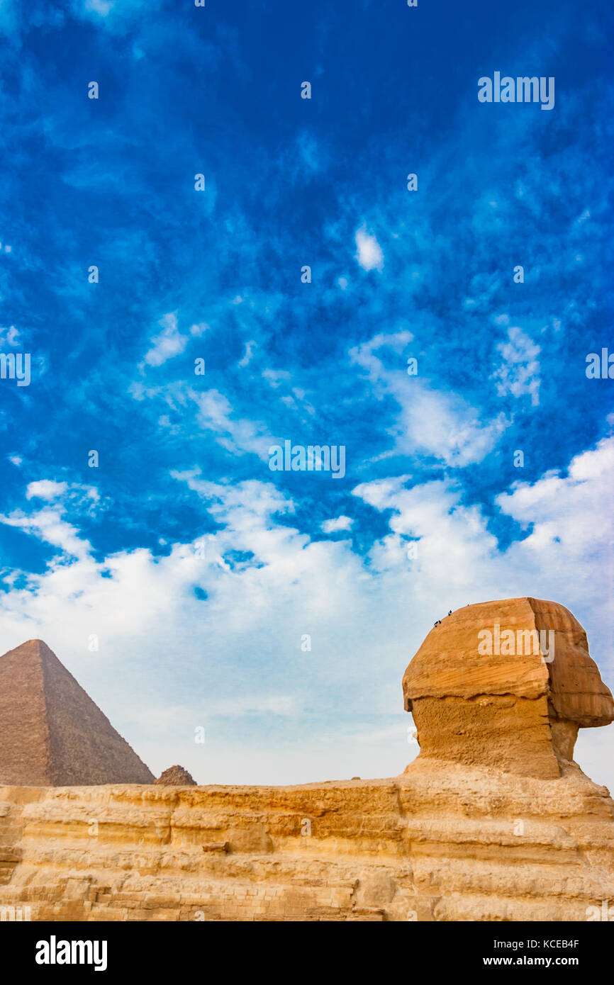 Bewundern Sie die Sphinx in Kairo, Ägypten Stockfoto