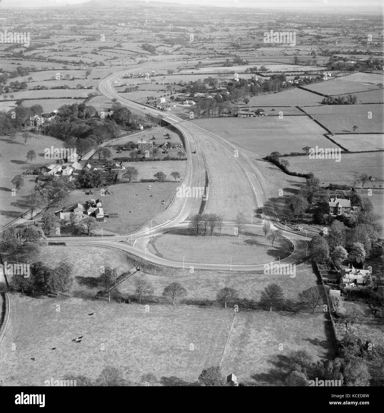 Preston, Lancashire umgehen. Großbritanniens erste Autobahn im Bau, im November 1958 fotografiert. Es wurde von Harold Macmillan im Dezember geöffnet. Stockfoto