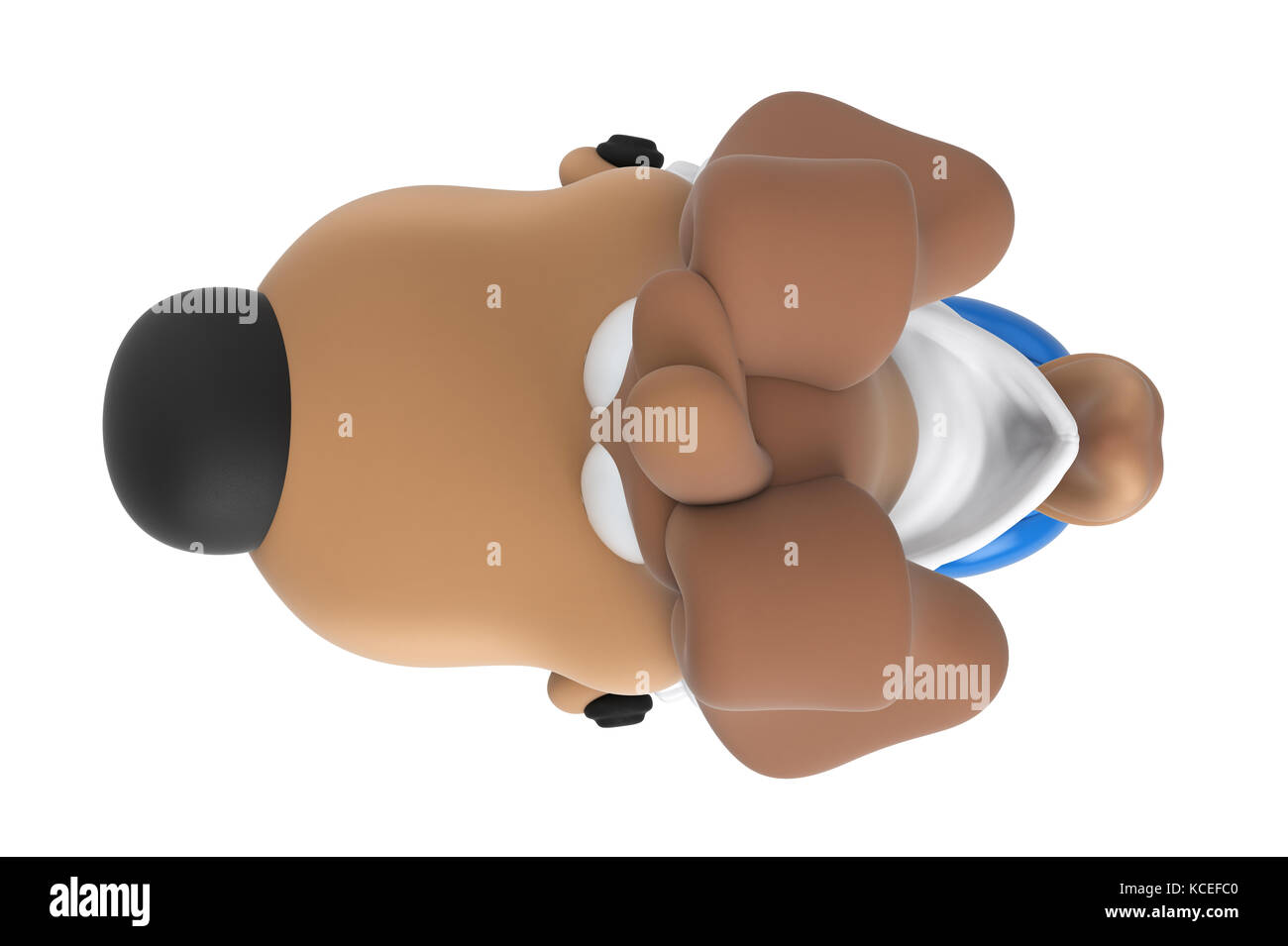 Cartoon-Hundefigur Roller, Draufsicht Stockfoto