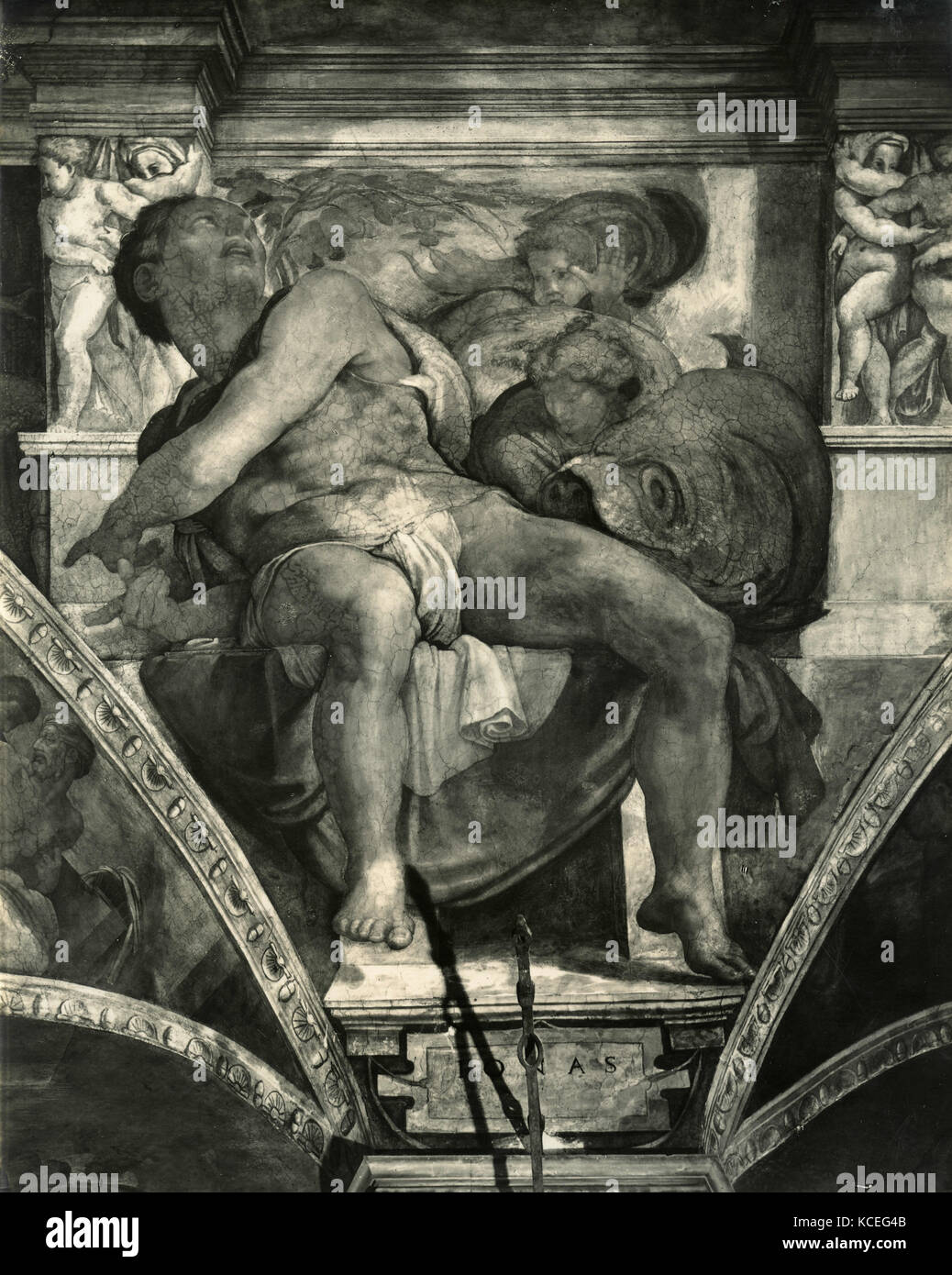 Prophet Jona, Fresko von Michelangelo, Sixtinische Kapelle Stockfoto