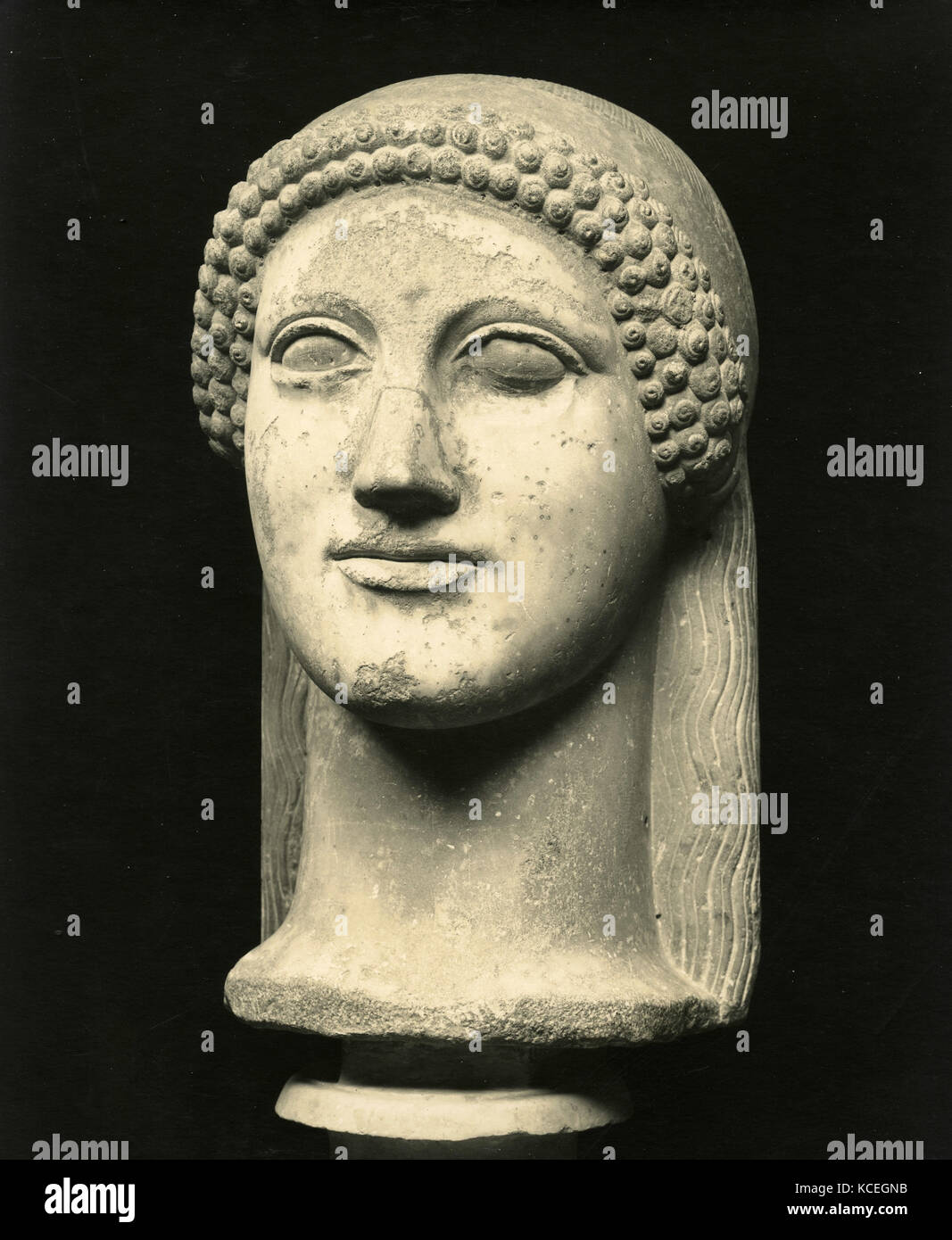 Antike Göttin, Marmor Kopf Statue Stockfoto