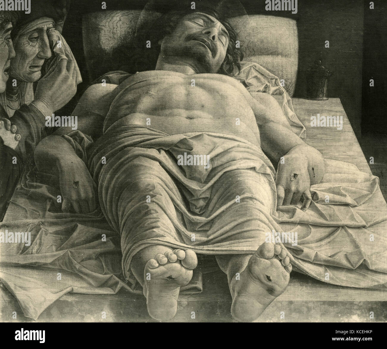 Jesus Christus tot und die Marias, Gemälde von Andrea Mantegna Stockfoto