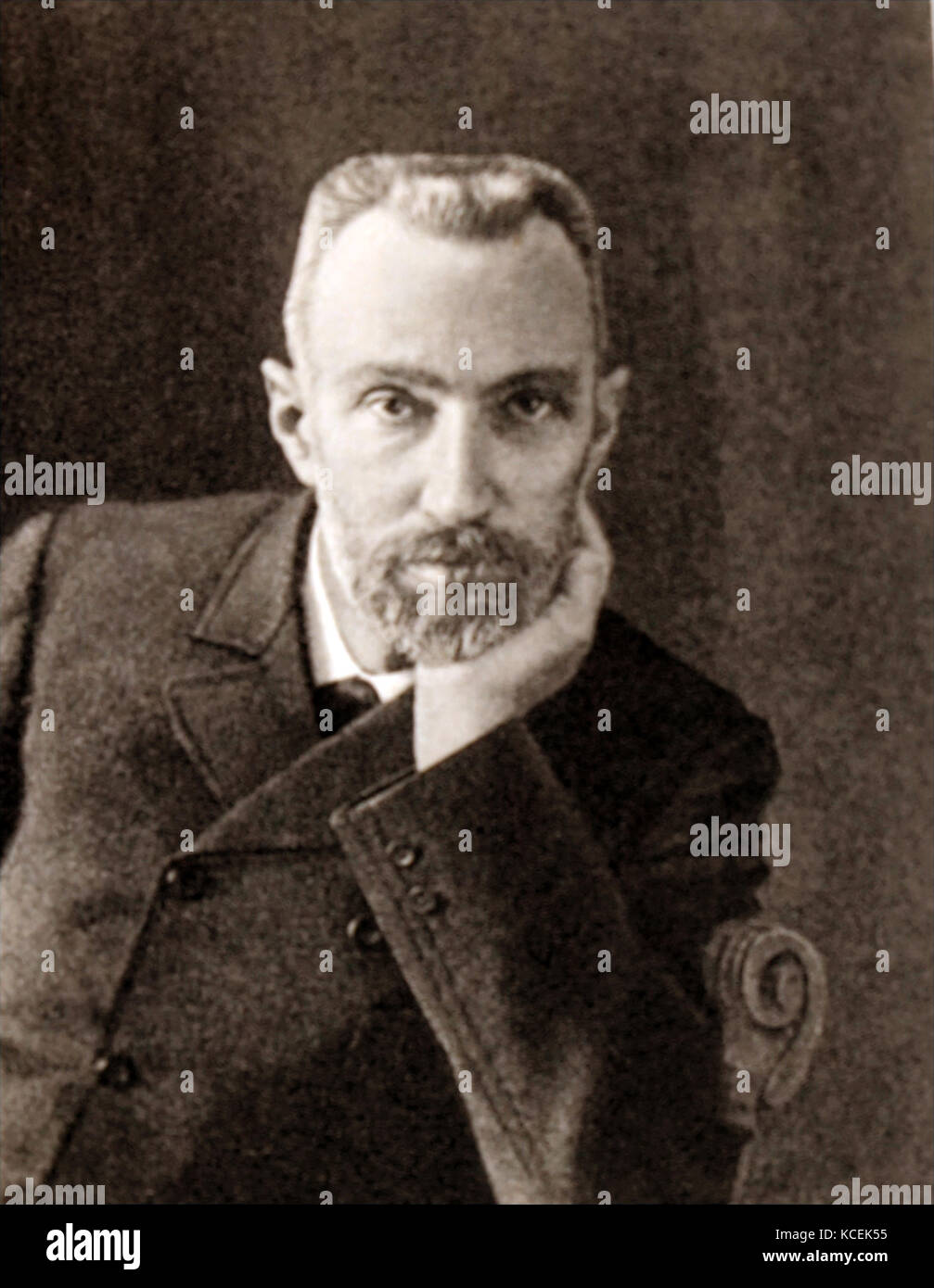 Foto von Pierre Curie (1859-1906), ein französischer Physiker, ein Pionier in der Kristallographie, Magnetismus, piezoelektrizität und Radioaktivität. Pierre war auch der Ehemann von Marie Curie. Vom 19. Jahrhundert Stockfoto