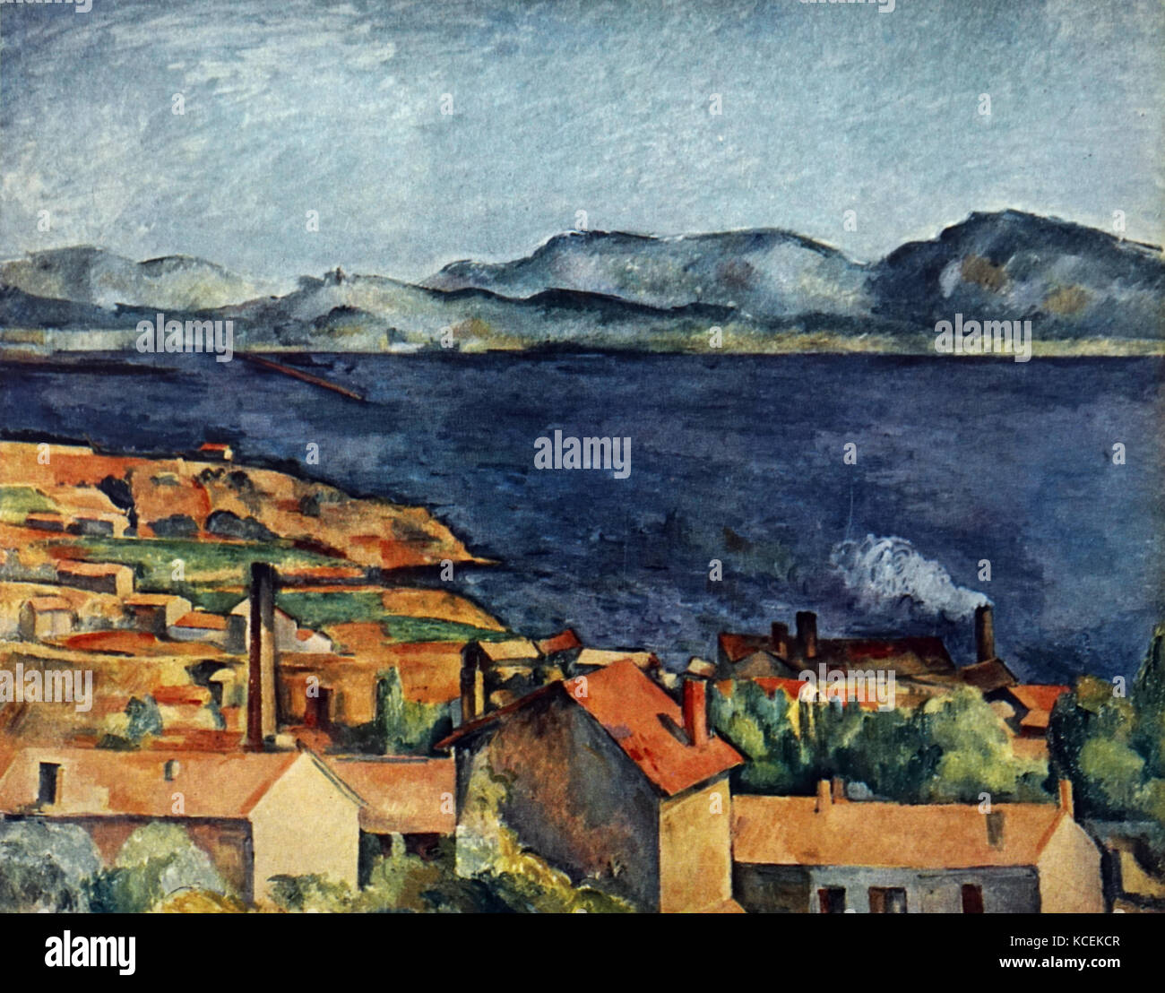 Gemälde mit dem Titel "Die Bucht von Marseille, von L'Estaque' von Paul Cézanne (1839-1906), ein französischer Post-Impressionist Painter. Vom 19. Jahrhundert Stockfoto