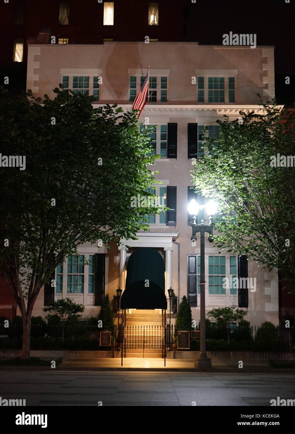 Der Präsident Guest House, die gemeinhin als "Blair House" bekannt, ist ein Komplex aus vier ehemals getrennten Gebäuden, in Washington, D.C., die Hauptstadt der Vereinigten Staaten. Es vom Präsidenten eingesetzt wird und Besucher Stockfoto