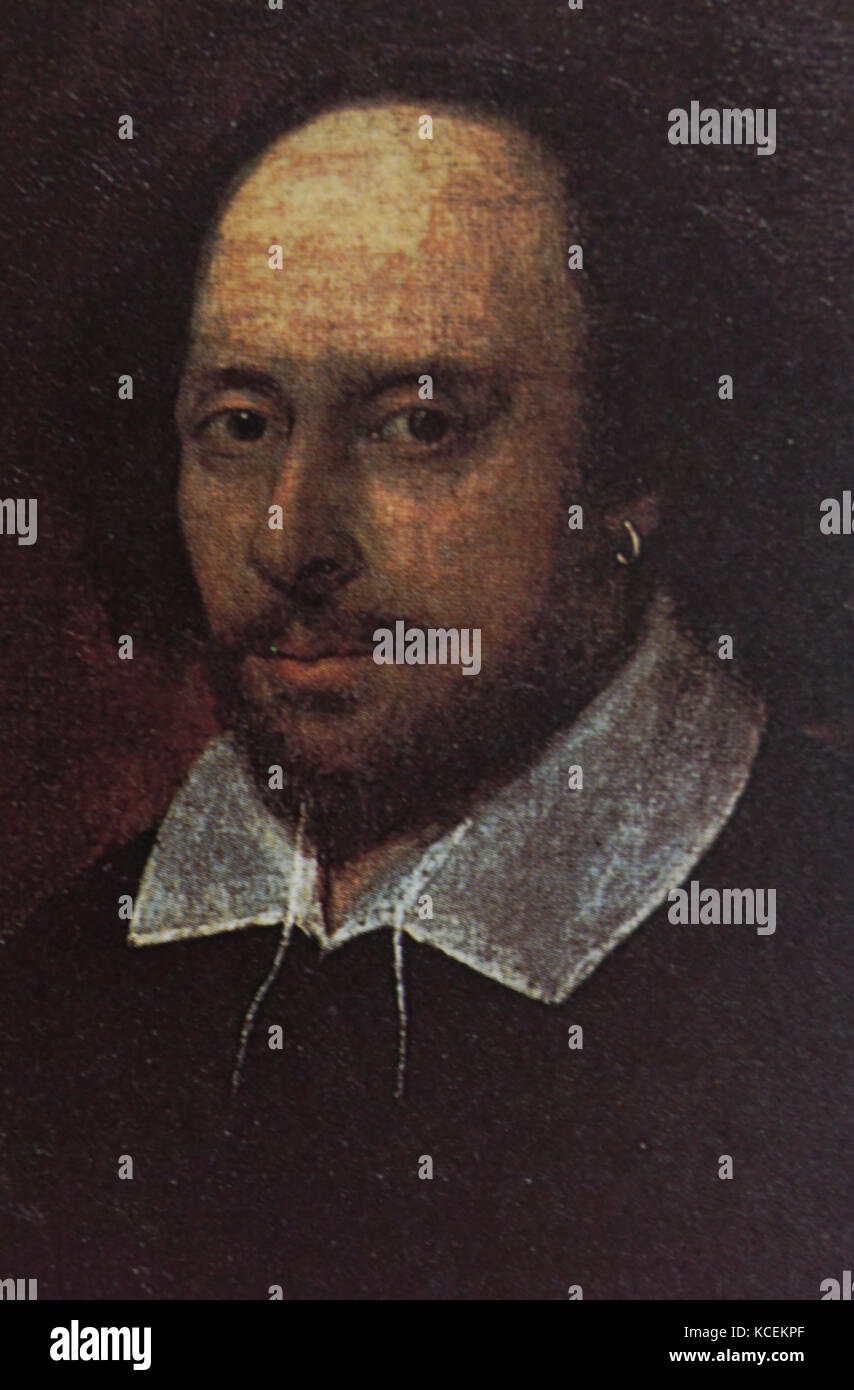 Porträt von William Shakespeare (1564-1616), englischer Dichter, Dramatiker, und Schauspieler. Vom 17. Jahrhundert Stockfoto