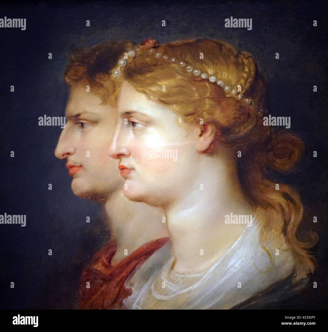 Gemälde mit dem Titel 'Agrippina und Germanicus' von Sir Peter Paul Rubens (1577-1640) eine Flämisch-niederländischen Zeichner und Maler. Vom 17. Jahrhundert Stockfoto