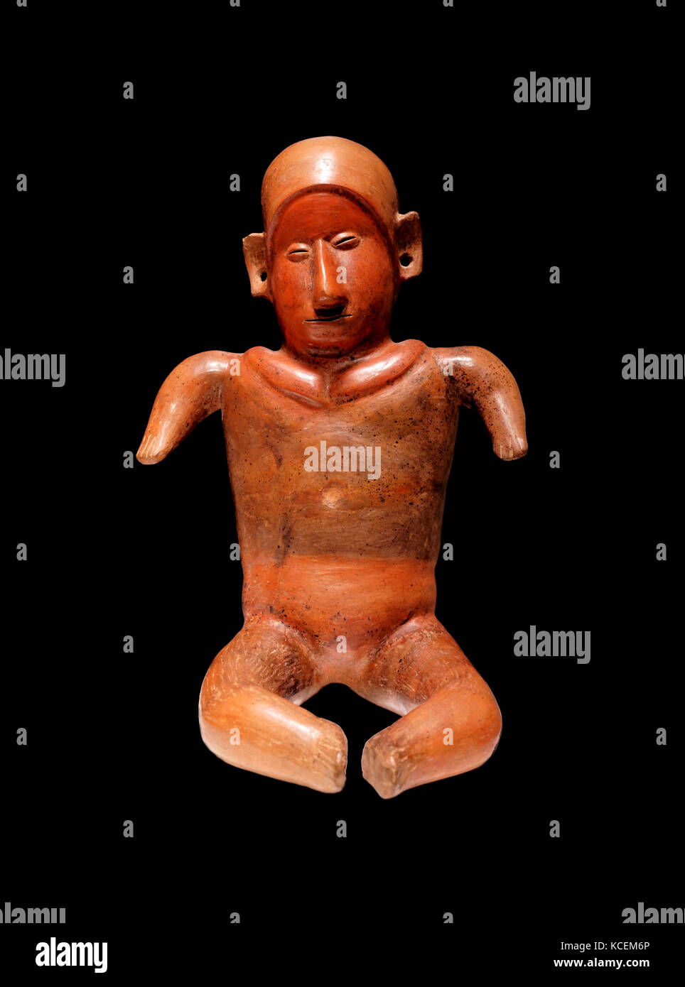 Keramik sitzende Figur aus Mexiko. Vom 4. Jahrhundert v. Chr. Stockfoto