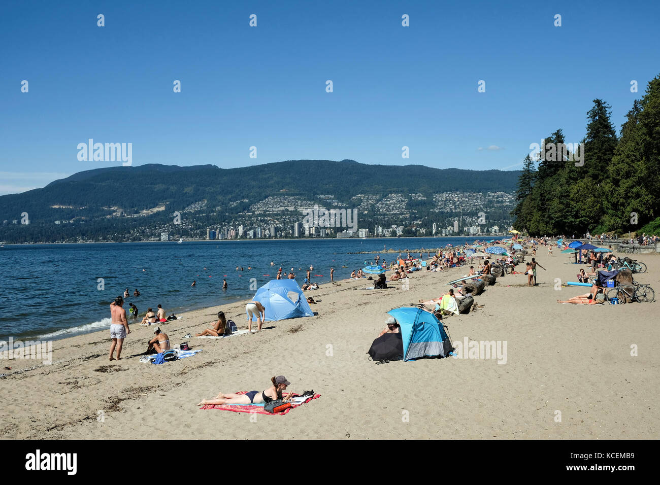 Dritte Strand an der Küste von Stanley Park in Vancouver, British Columbia, Kanada Stockfoto