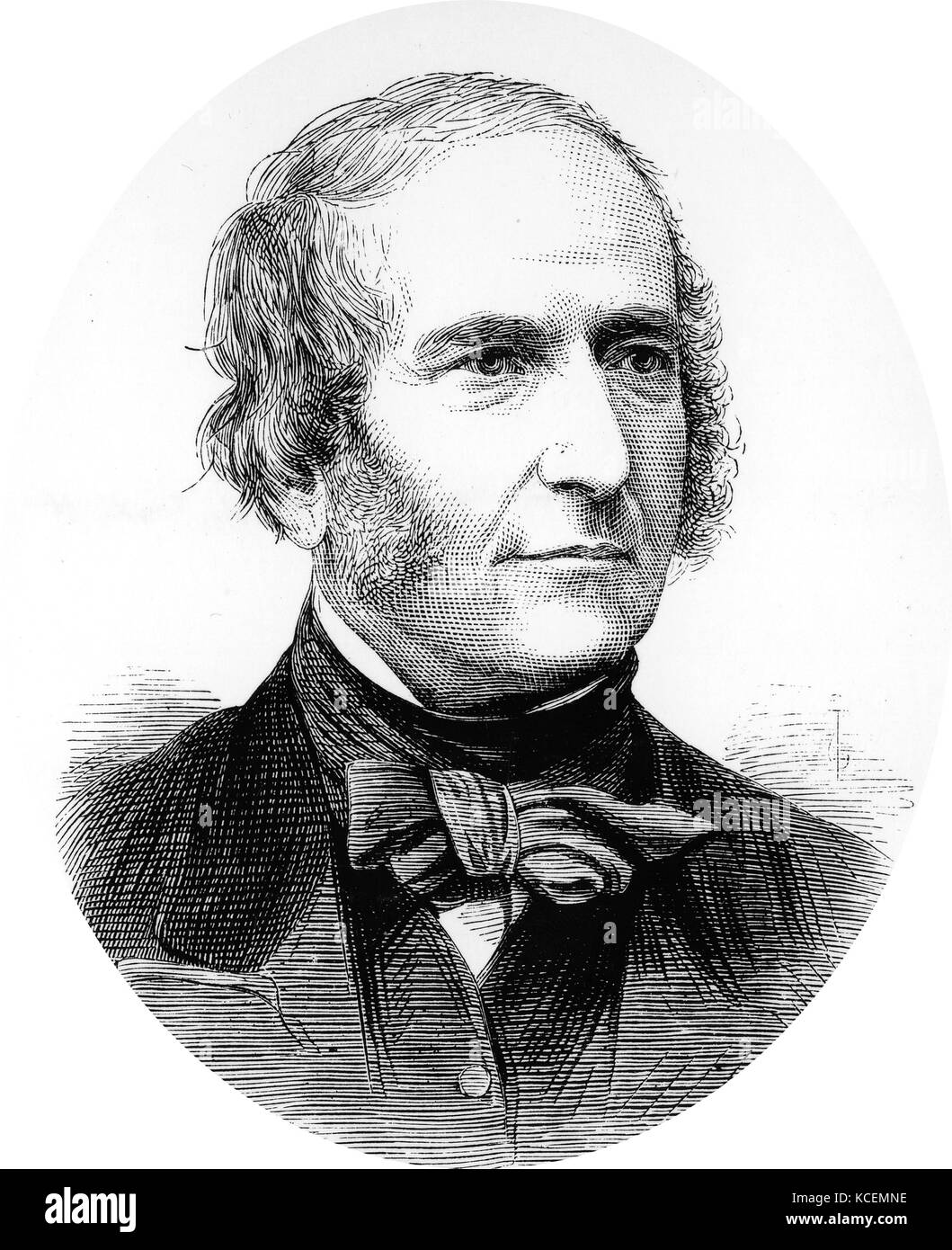 John Scott Russell (1808 - 1882) Schottischer Bauingenieur, naval architect und Schiffsbauer, die die Great Eastern in Zusammenarbeit mit Isambard Kingdom Brunel gebaut. Er machte die Entdeckung der Welle der Übersetzung, die Geburt des modernen Studie von solitonen gab, und entwickelt die Wave-line System der Schiffbau. Stockfoto