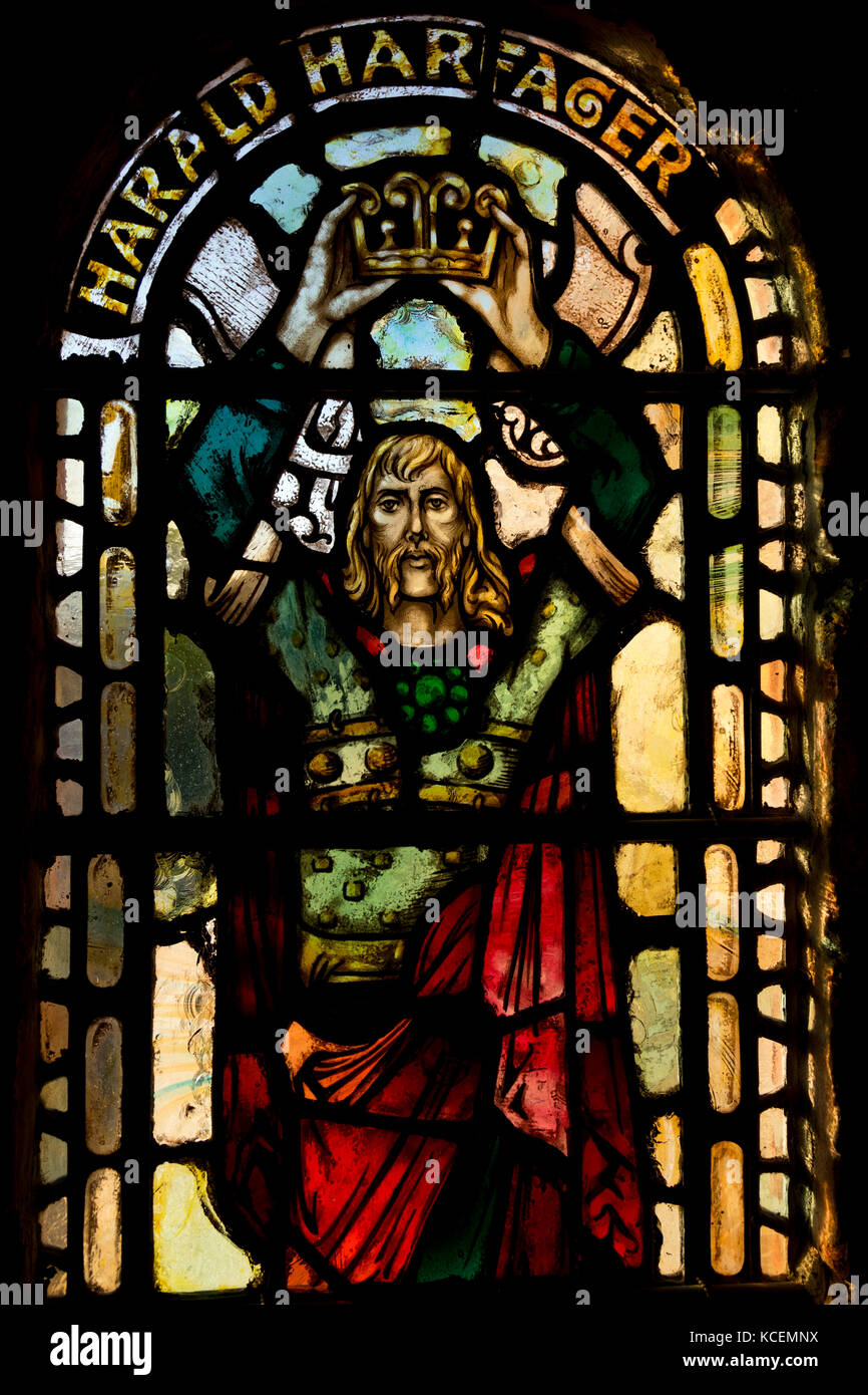 Kirchenfenster in St. Magnus Kathedrale, Orkney Stockfoto