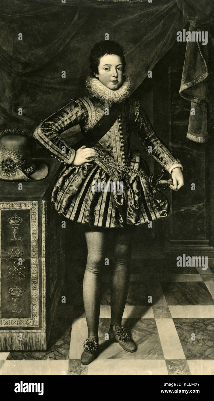 Porträt von Louis XIII., König von Frankreich und Navarra, Gemälde von unbekannt Stockfoto