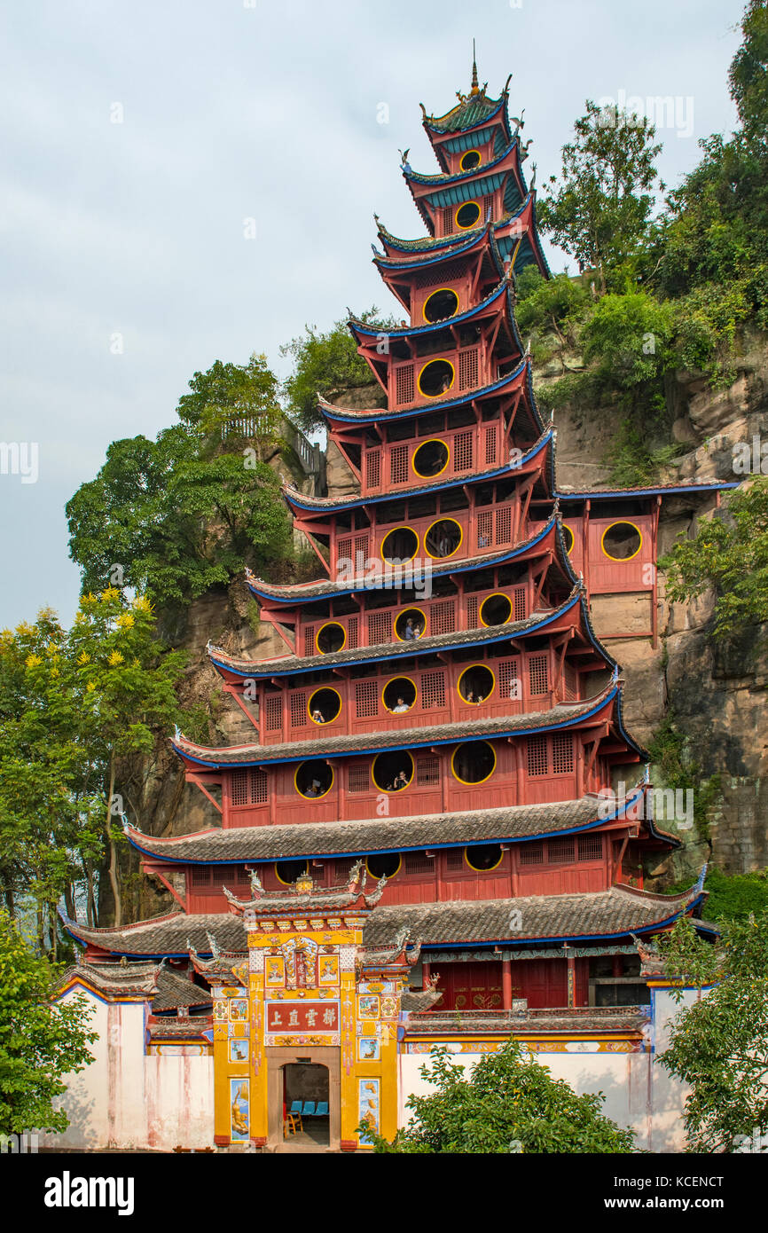 Rote Pagode, shibaozhai, Chongqing, China Stockfoto