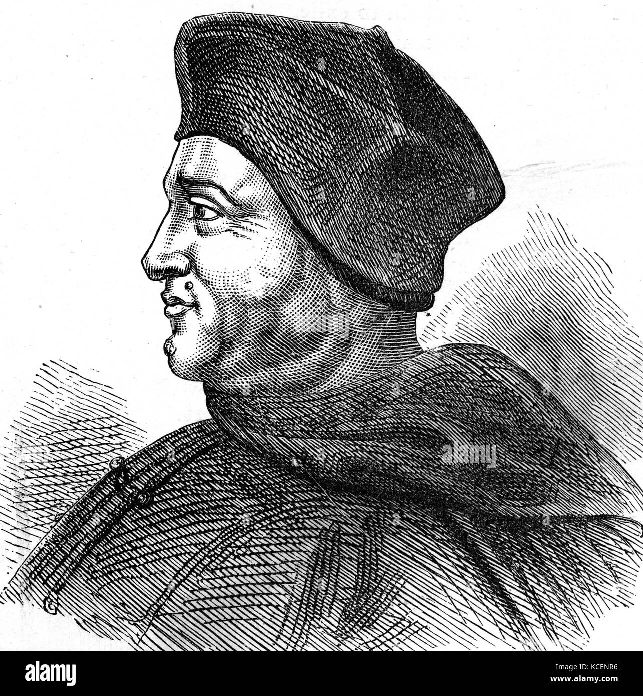 Portrait von Thomas Wolsey (1473-1530) ein englischer Kirchenmann, Staatsmann und Kardinal der römisch-katholischen Kirche. Vom 16. Jahrhundert Stockfoto