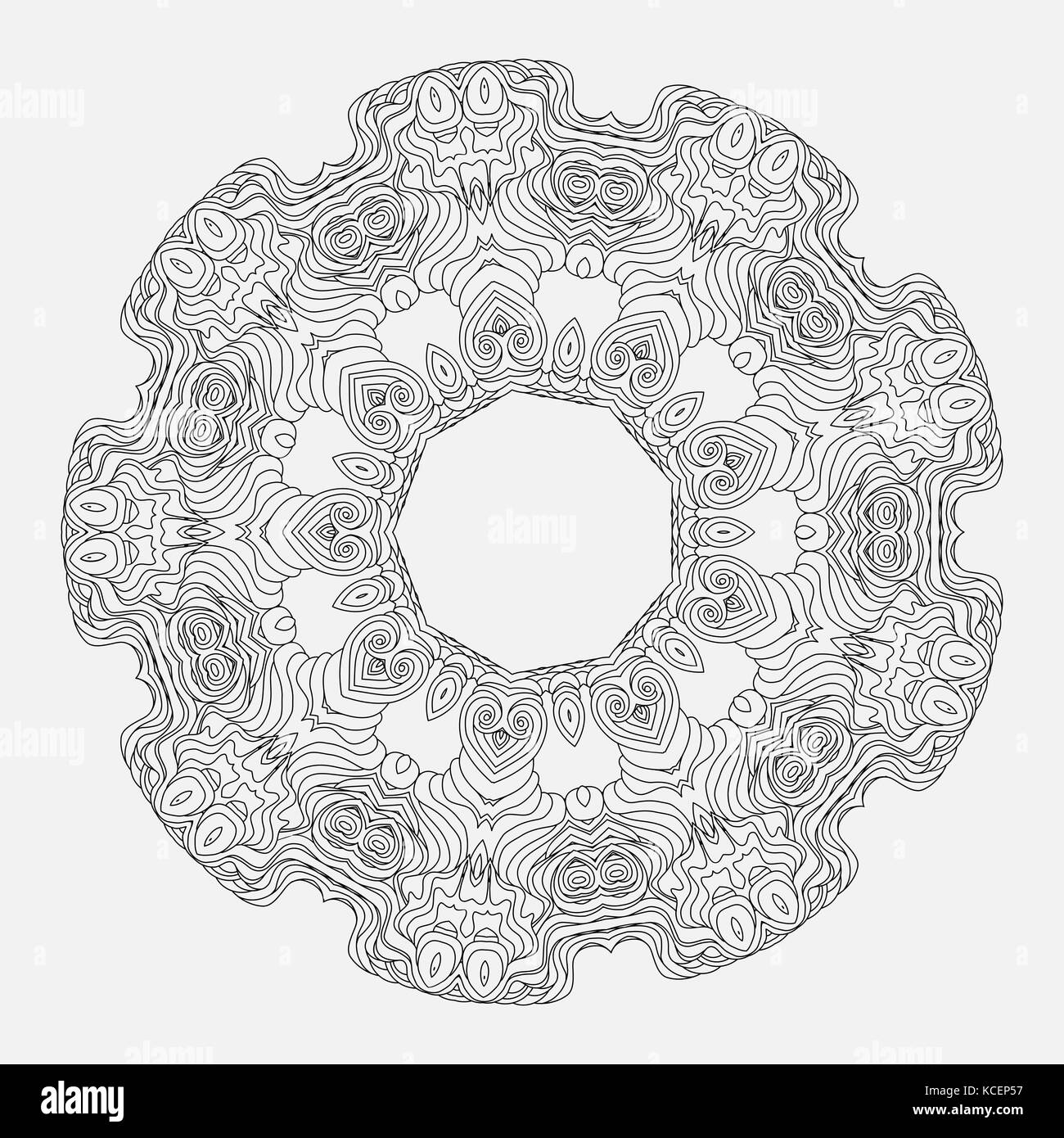 Vektor geometrische und Blume runde Mandala. orientalische Muster, Vector Illustration. Geometrische, Blumen- und nationalen Motiven. malbuch Seite. Authentische geometrische und doodle Kreis mandala Muster Stock Vektor