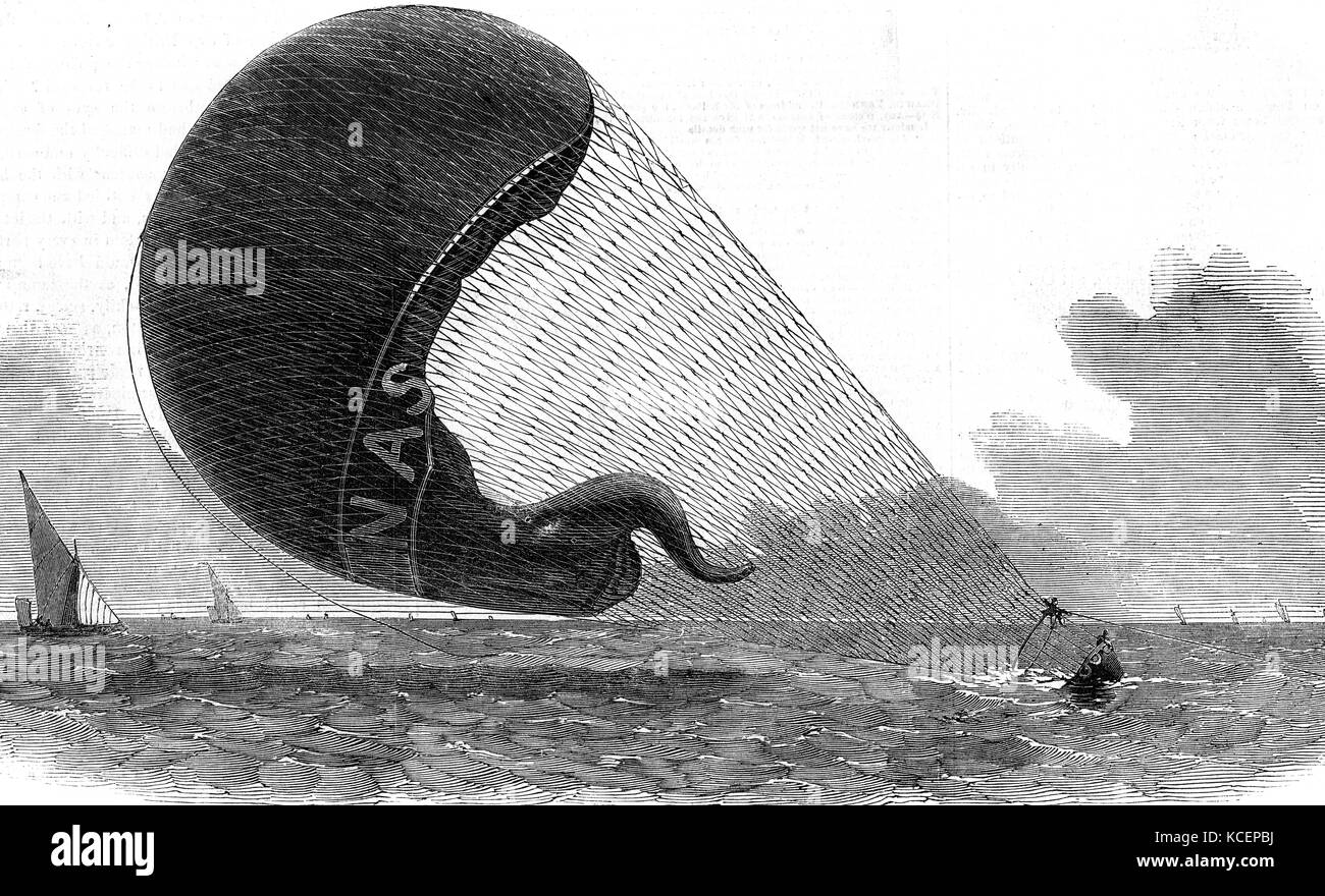 Abbildung: Darstellung von Charles Green Ballon. Charles Green (1785-1870) eine britische Ballonfahrer. Vom 19. Jahrhundert Stockfoto