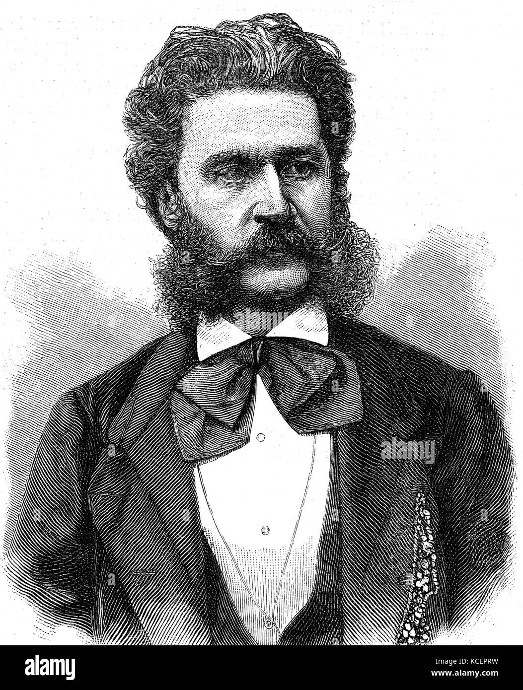 Portrait von Johann Strauss II (1825-1899), österreichischer Komponist. Vom 19. Jahrhundert Stockfoto