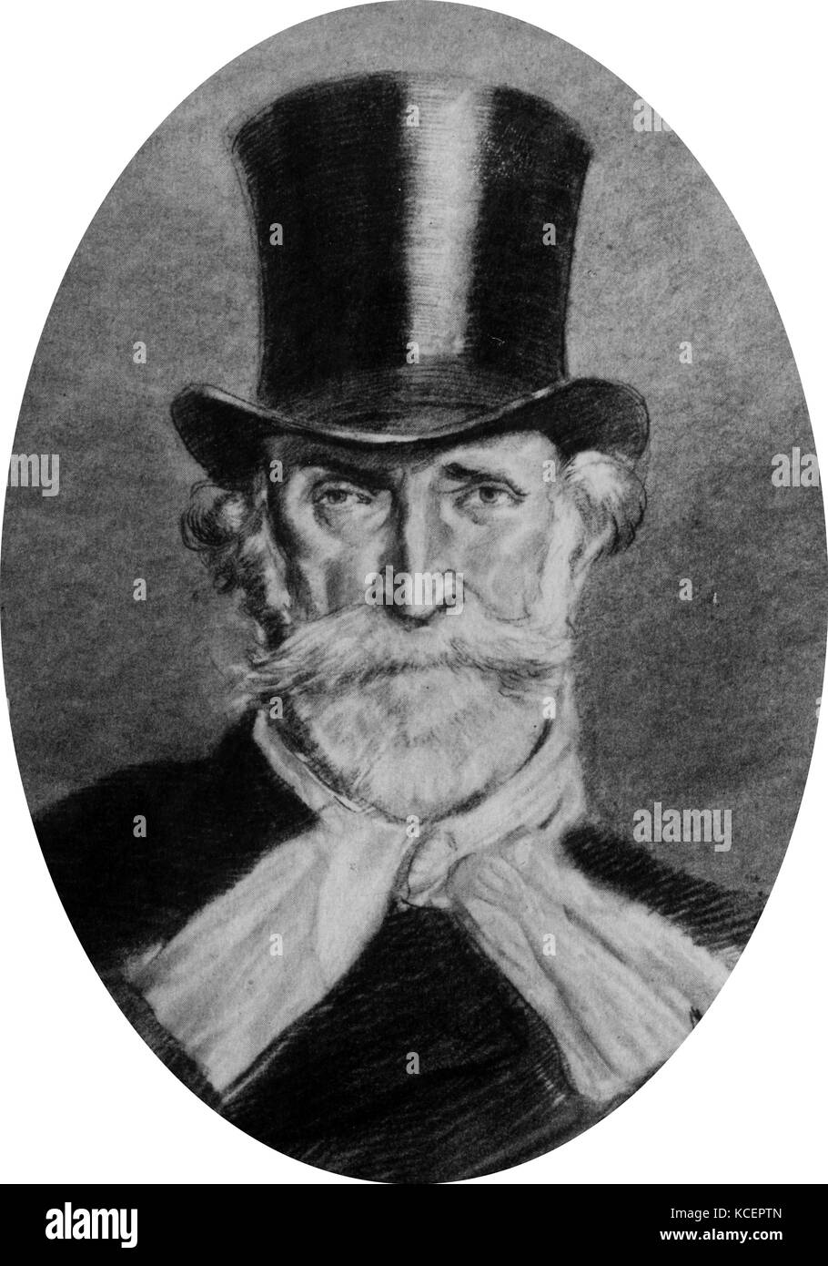 Portrait von Giuseppe Verdi (1813-1901) eine italienische Oper Komponist. Vom 19. Jahrhundert Stockfoto