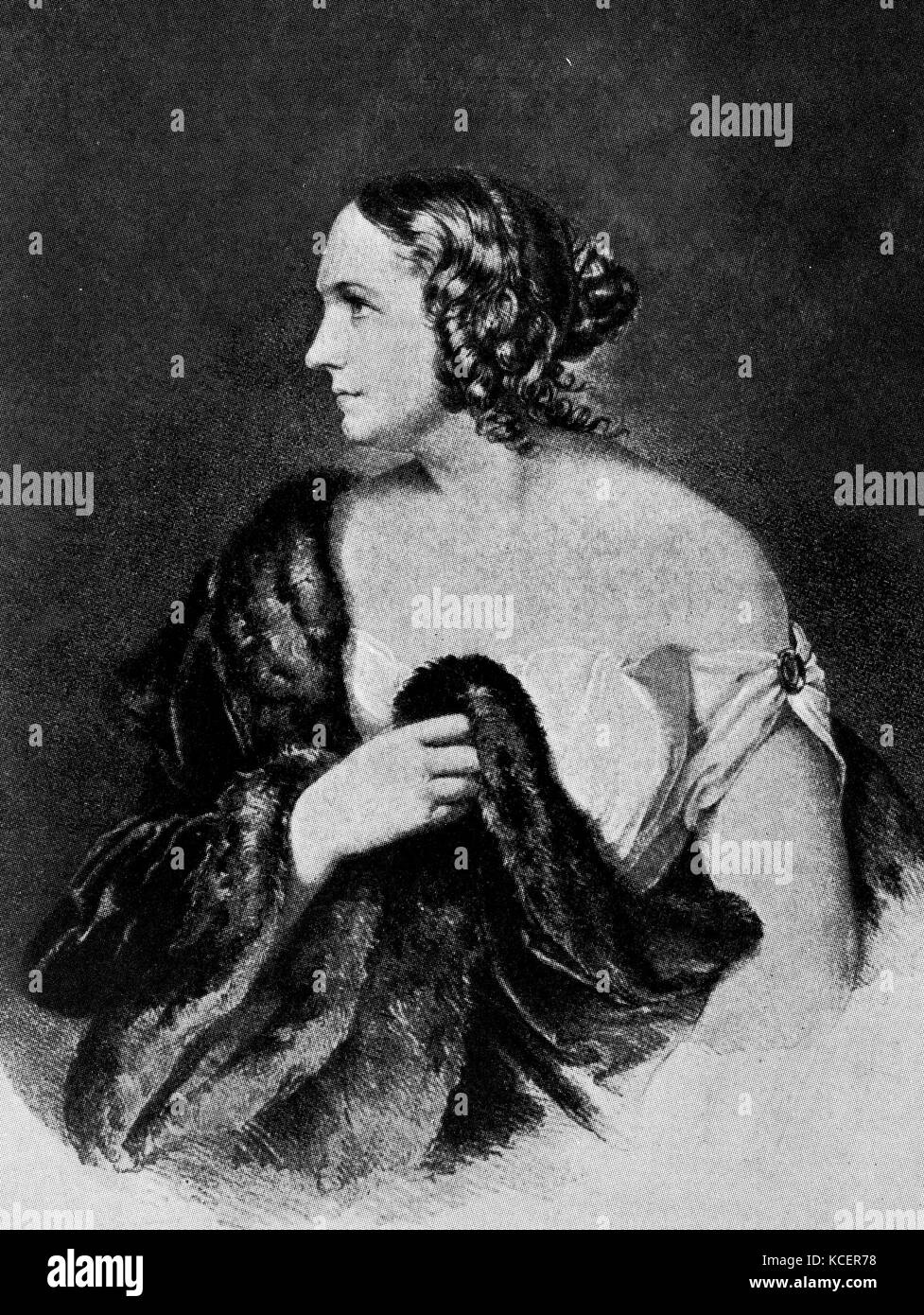 Portrait von Wilhelmine Schröder-Devrient (1804-1860) ein Deutscher Opern Sopran. Vom 19. Jahrhundert Stockfoto