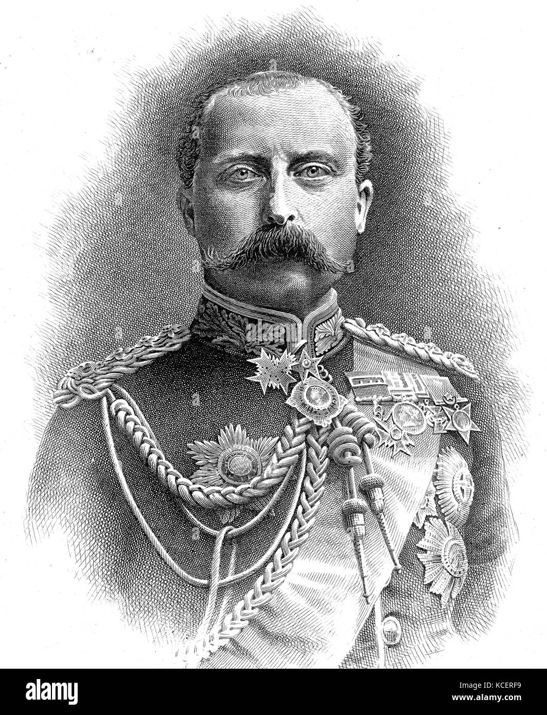 Portrait von Prinz Arthur, Herzog von Connaught und Strathearn (1850-1942) Mitglied der britischen königlichen Familie und Generalgouverneur von Kanada. Vom 19. Jahrhundert Stockfoto