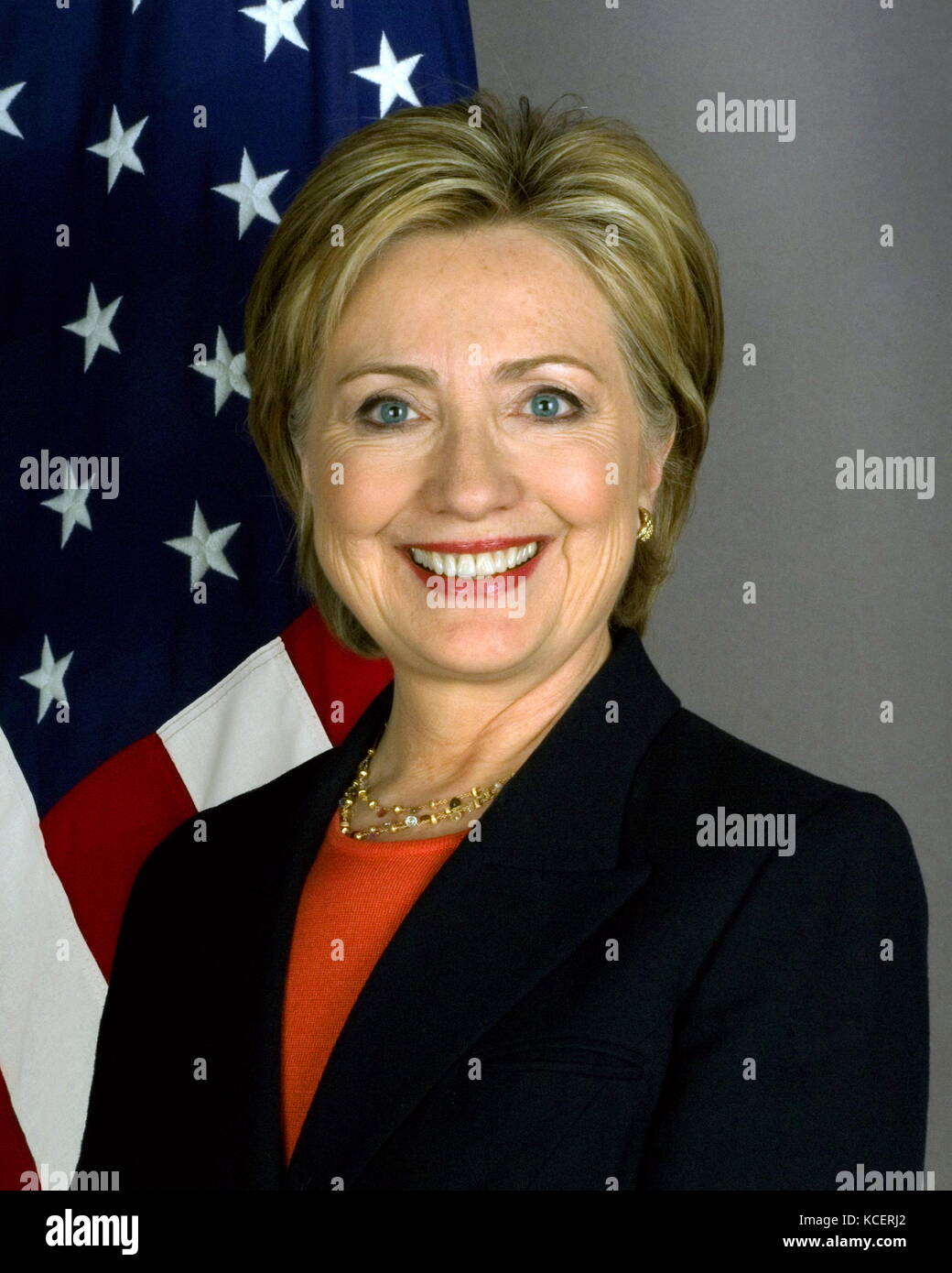 Hillary Diane Rodham Clinton (* 26. Oktober 1947). Us-amerikanischer Politiker der Demokratischen Partei und Kandidat für das Amt des Präsidenten der Vereinigten Staaten bei der Wahl 2016. Diente sie als das 67Th Außenministerin der Regierung der Vereinigten Staaten von 2009 bis 2013 Stockfoto