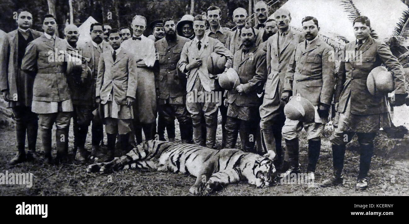 Prince Edward (später König Edward VIII Jagd Tiger in Indien 1921 Stockfoto