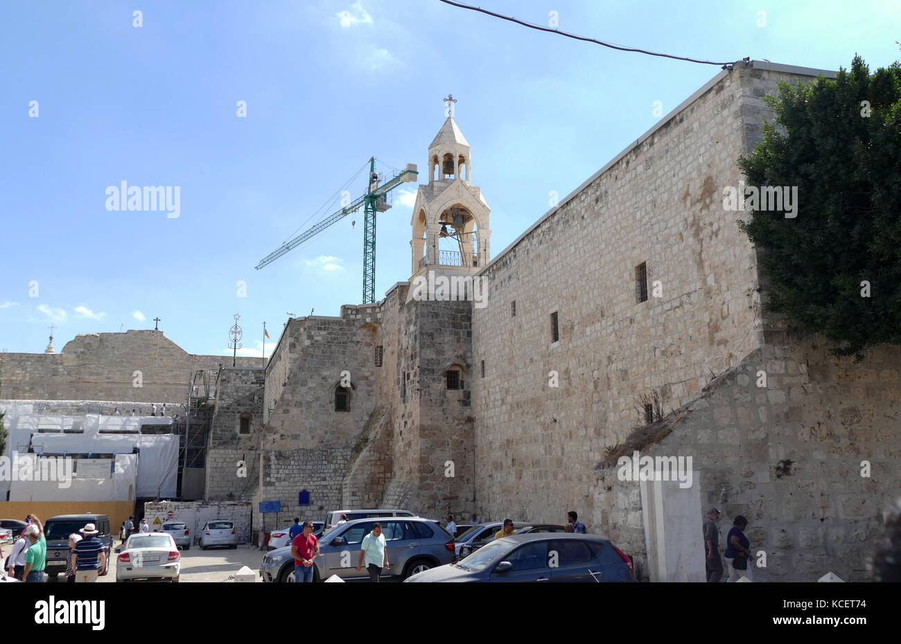 Die Kirche der Geburt in Manger Square, Bethlehem, Palästina. Es hat seinen Namen von der Krippe, wo Jesus sagte, ist geboren worden zu sein, die nach der christlichen Tradition, fand an der Geburtskirche. Stockfoto