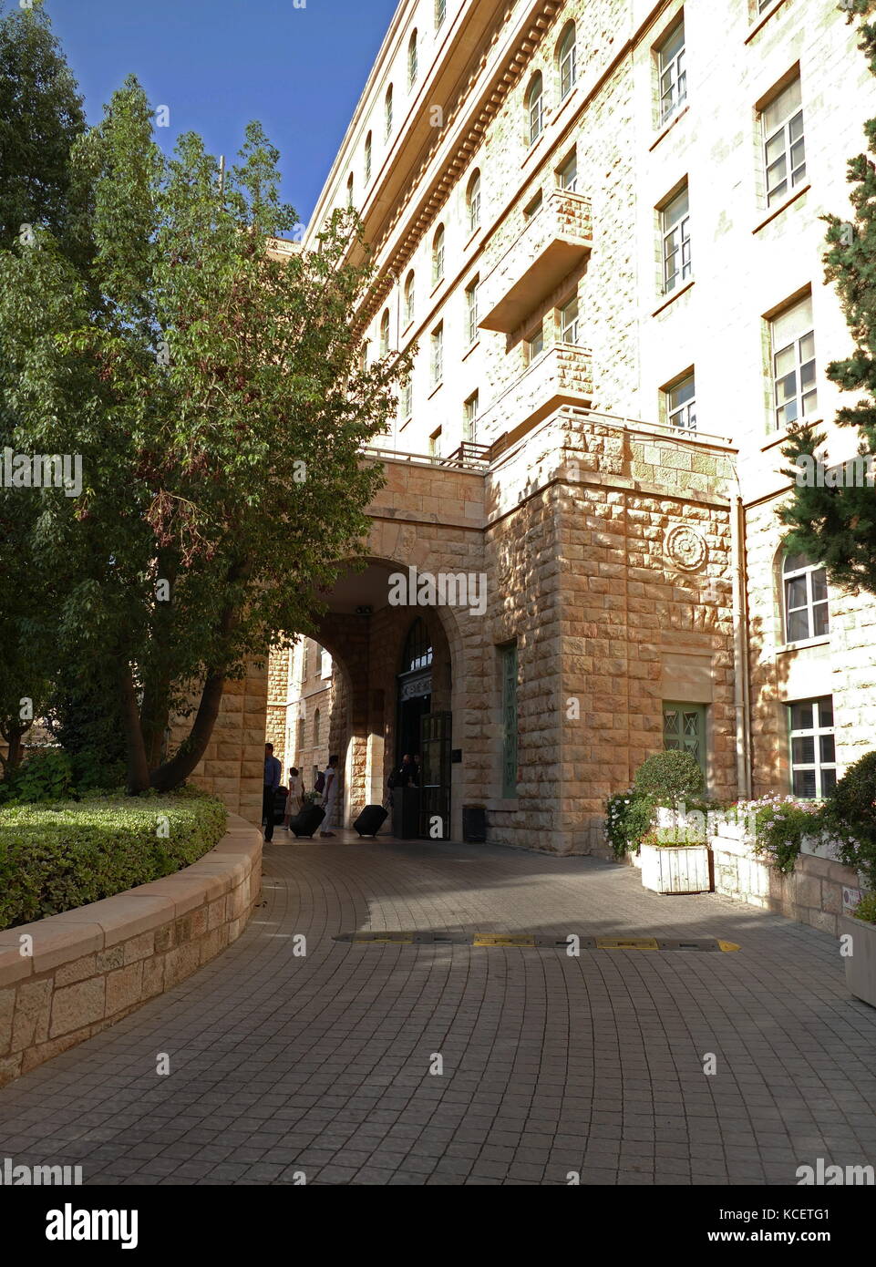 Art déco-Eingang des King David Hotel in Jerusalem, Israel dating zu seiner Eröffnung im Jahre 1931 Stockfoto