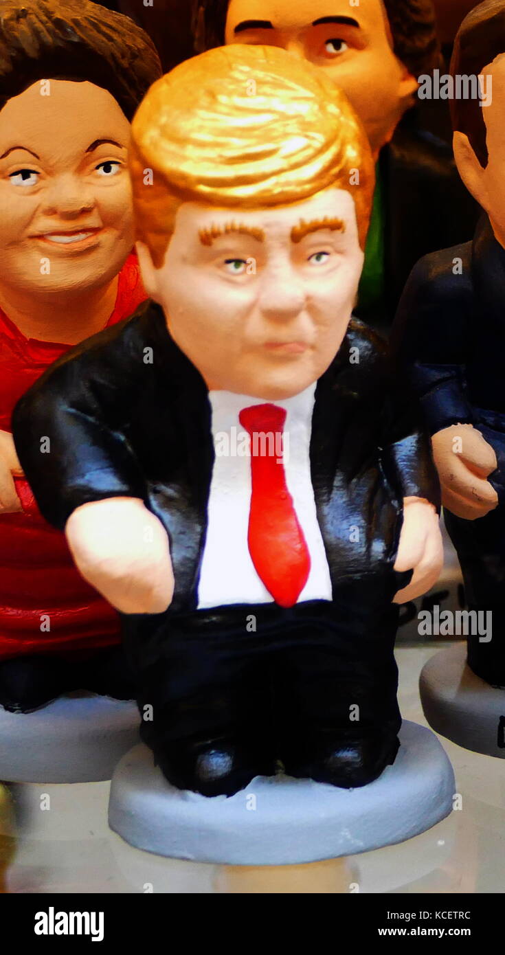 Keramik Figur des Donald Trump (* 14. Juni 1946), ein US-amerikanischer Geschäftsmann und Politiker. Präsident der Vereinigten Staaten Stockfoto