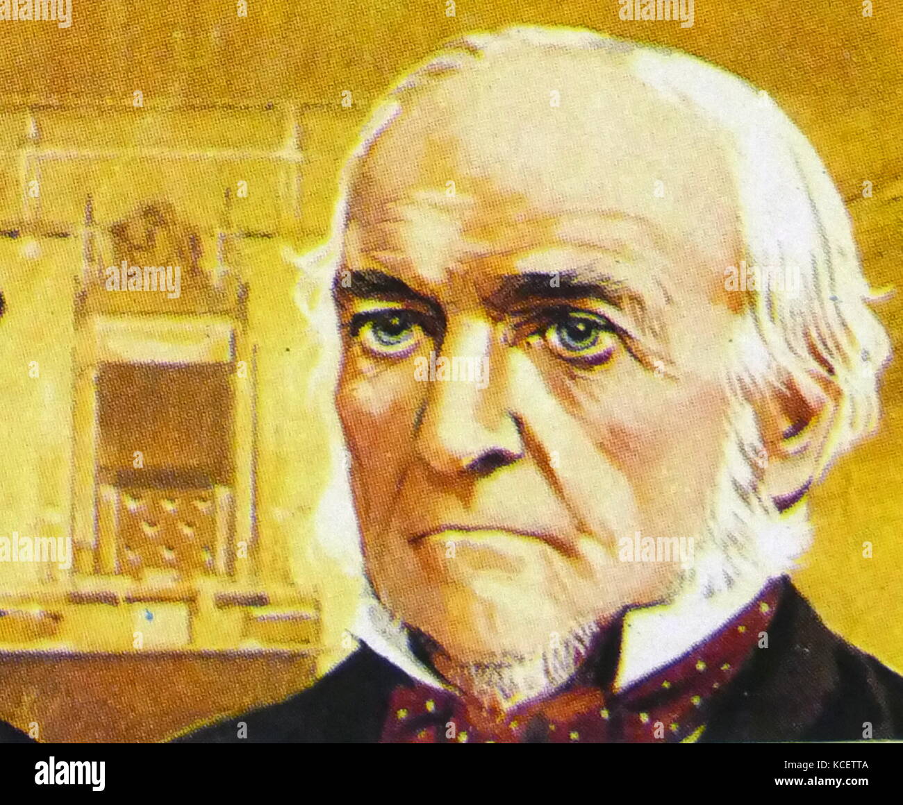 1969 Brooke Bond Sammler tee Karte, die Darstellung: William Gladstone, (1809-1898), Premierminister des Vereinigten Königreichs vier Mal zwischen 1868 und 1894 Stockfoto