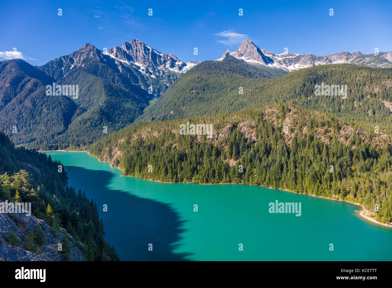 Diablo aus blicken Sie auf den See ist ein Stausee im Norden Cascade Mountains im nördlichen Bundesstaat Washington in North Cascades National Park Usa Stockfoto