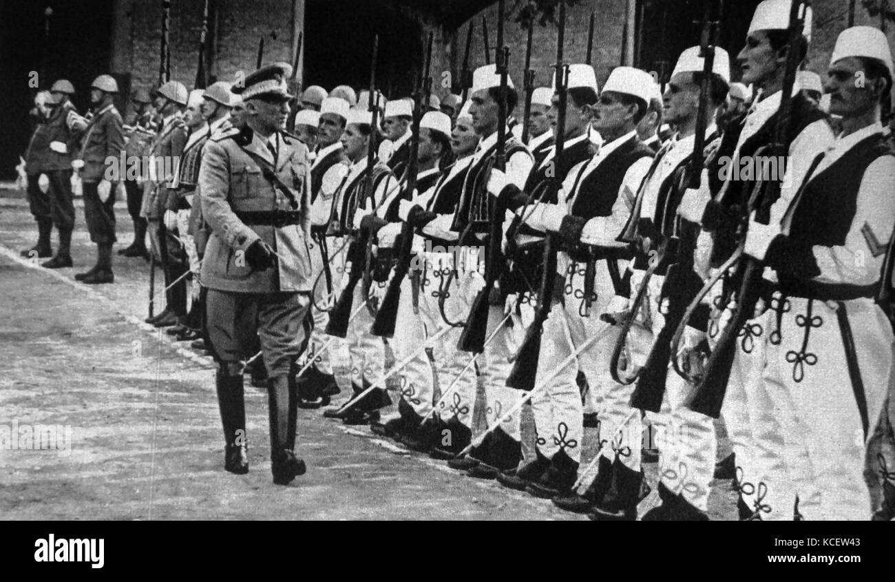 Italienisch Allgemeine, Alfredo Guzzoni (1877 - 1965), spielte eine bedeutende Rolle in der italienischen Invasion von Albanien und War Commander-in-chief es im Jahre 1940. Stockfoto