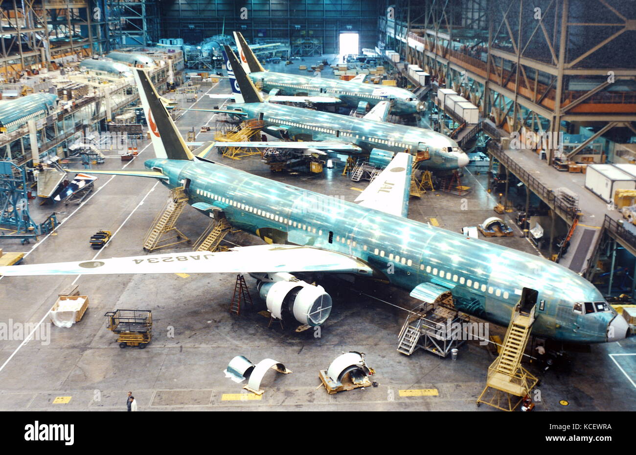 Foto innerhalb der Anlage bei Boeing in Wichita. Vom 20. Jahrhundert Stockfoto