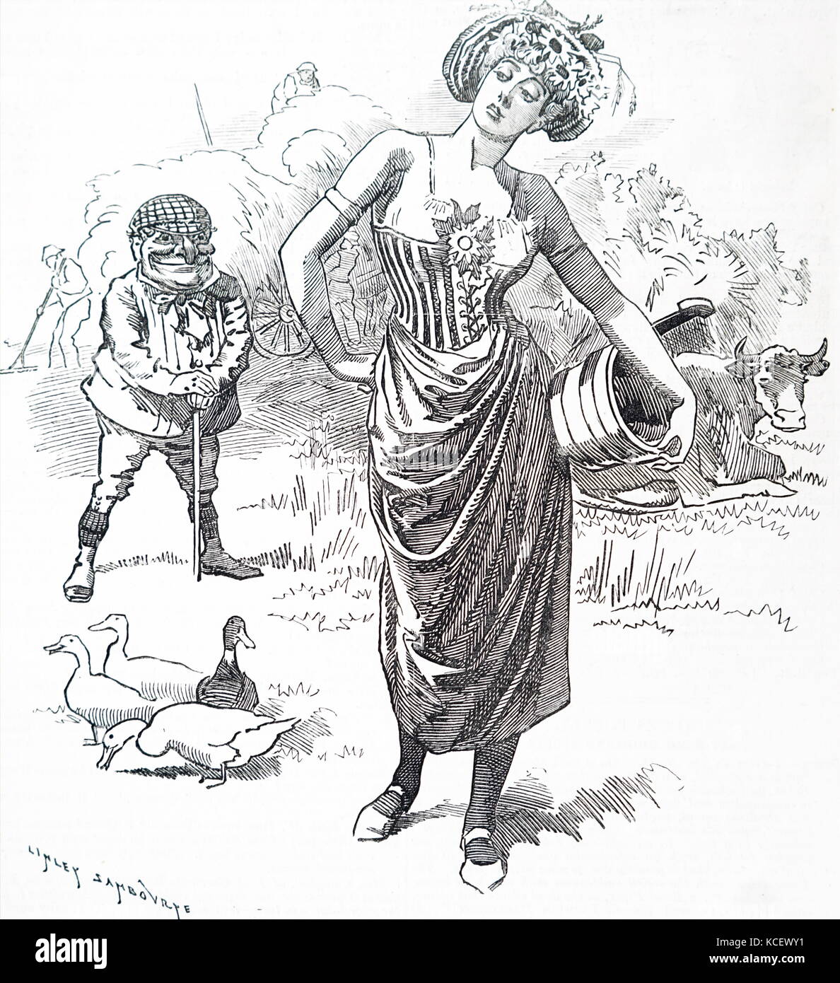 Cartoon, die britische Landwirtschaft. Vom 19. Jahrhundert Stockfoto