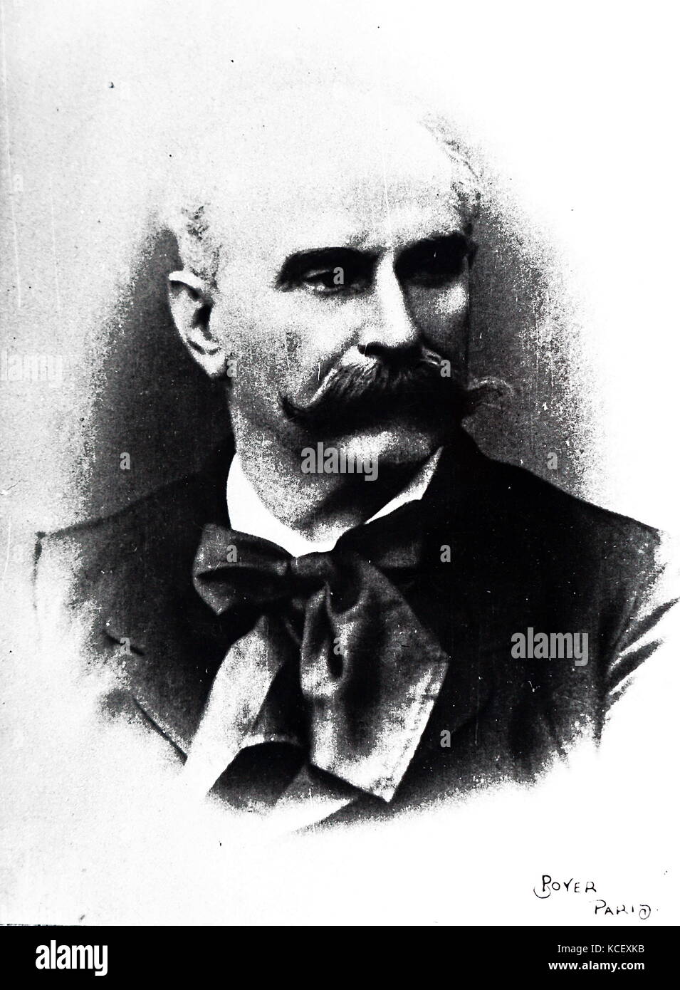Foto eines unbekannten französischen 19. Jahrhundert Mann mit einem großen Schnurrbart. Vom 19. Jahrhundert Stockfoto